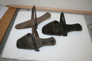 Three Victorian slipper stirrups
