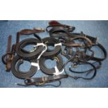 Bag of miscellaneous English leather harness items