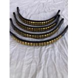 Four full size brass browbands