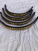 Four full size brass browbands