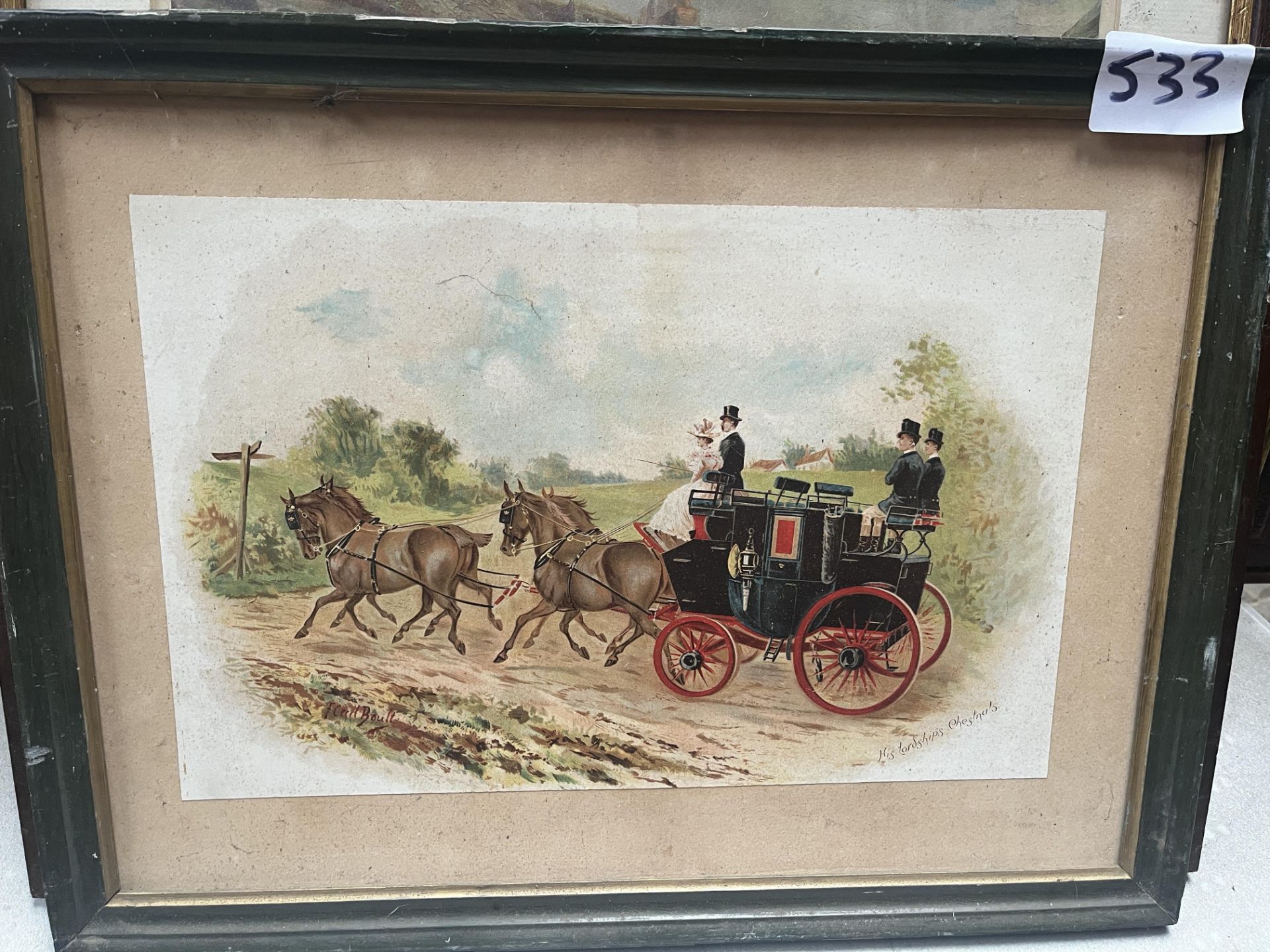 A quantity of framed and glazed carriage-related prints and paintings including - Bild 8 aus 15