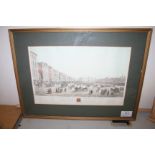 Coaching scene "The Market Place Nottingham" pencil signed by Gibson. 27" x 19"