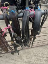 Set of brown/brass breastcollar harness to fit approx. 12 to 13hh.