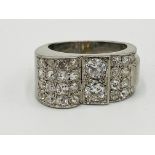 Platinum and diamond French marked ring