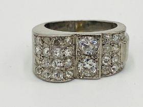 Platinum and diamond French marked ring