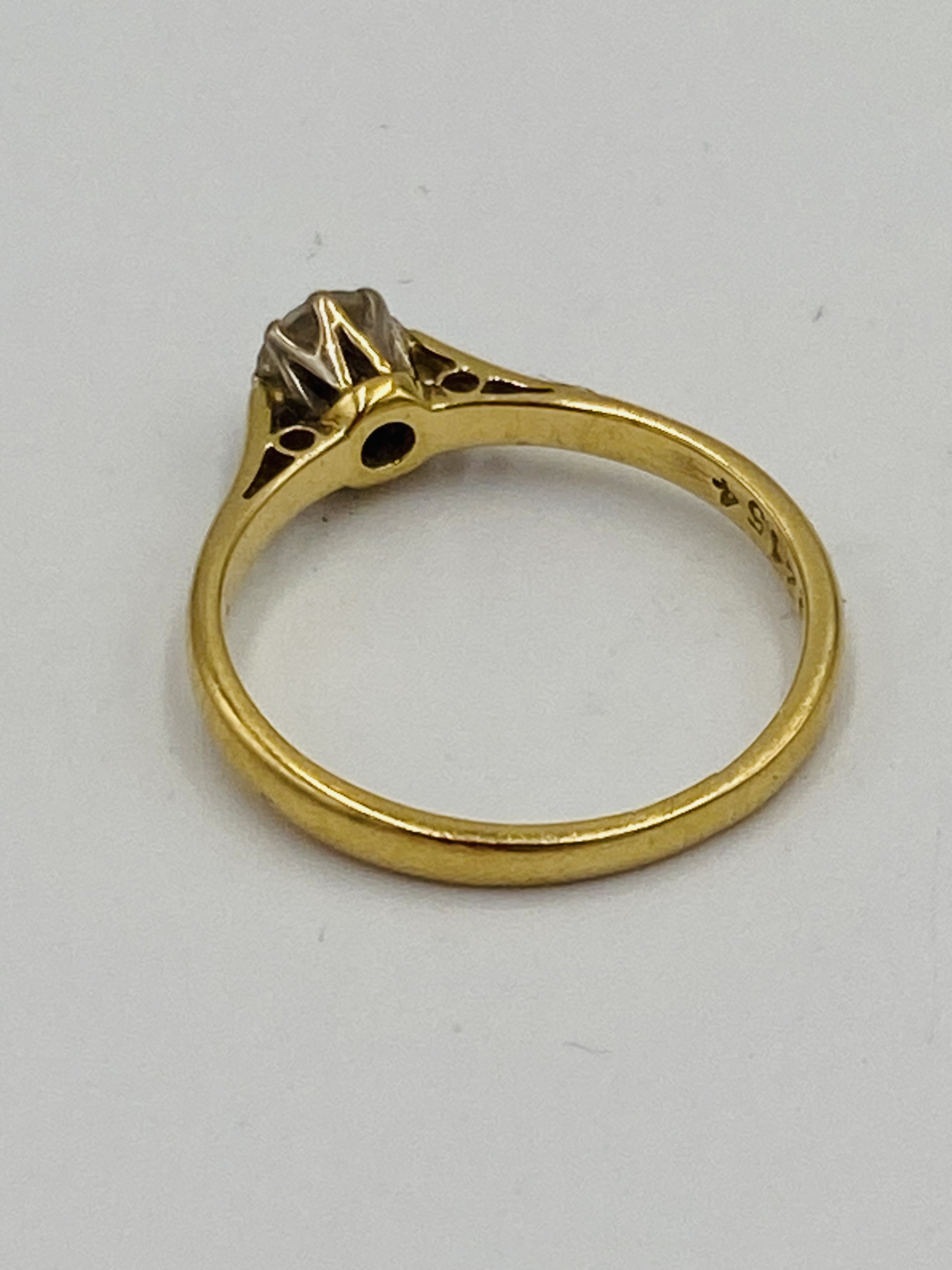 18ct gold solitaire ring - Bild 6 aus 6