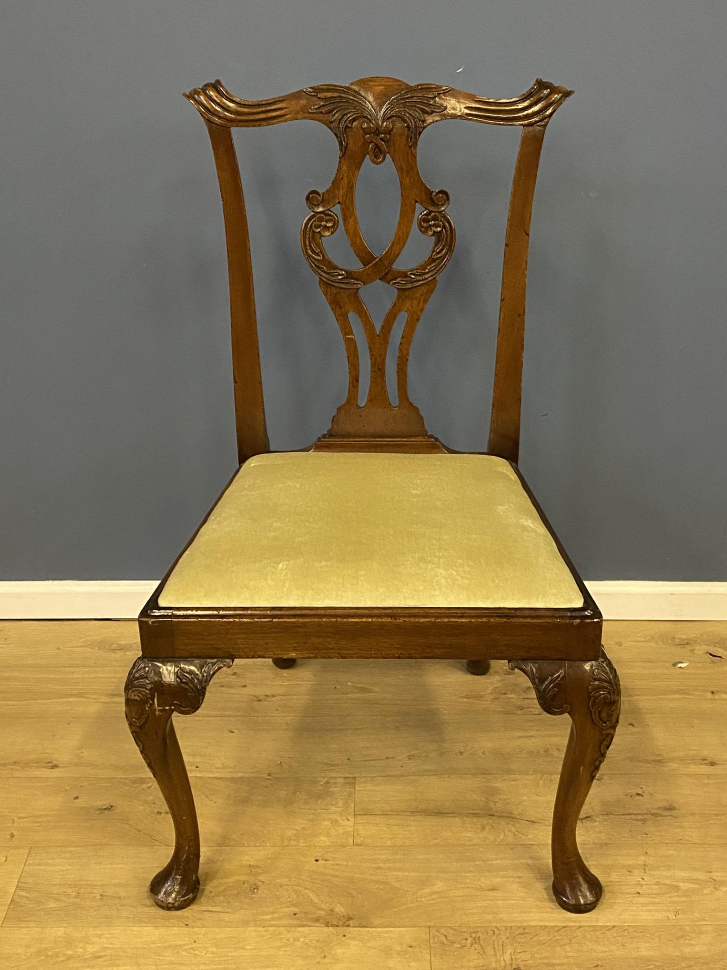 Set of ten 1920's mahogany Chippendale style dining chairs - Image 13 of 13
