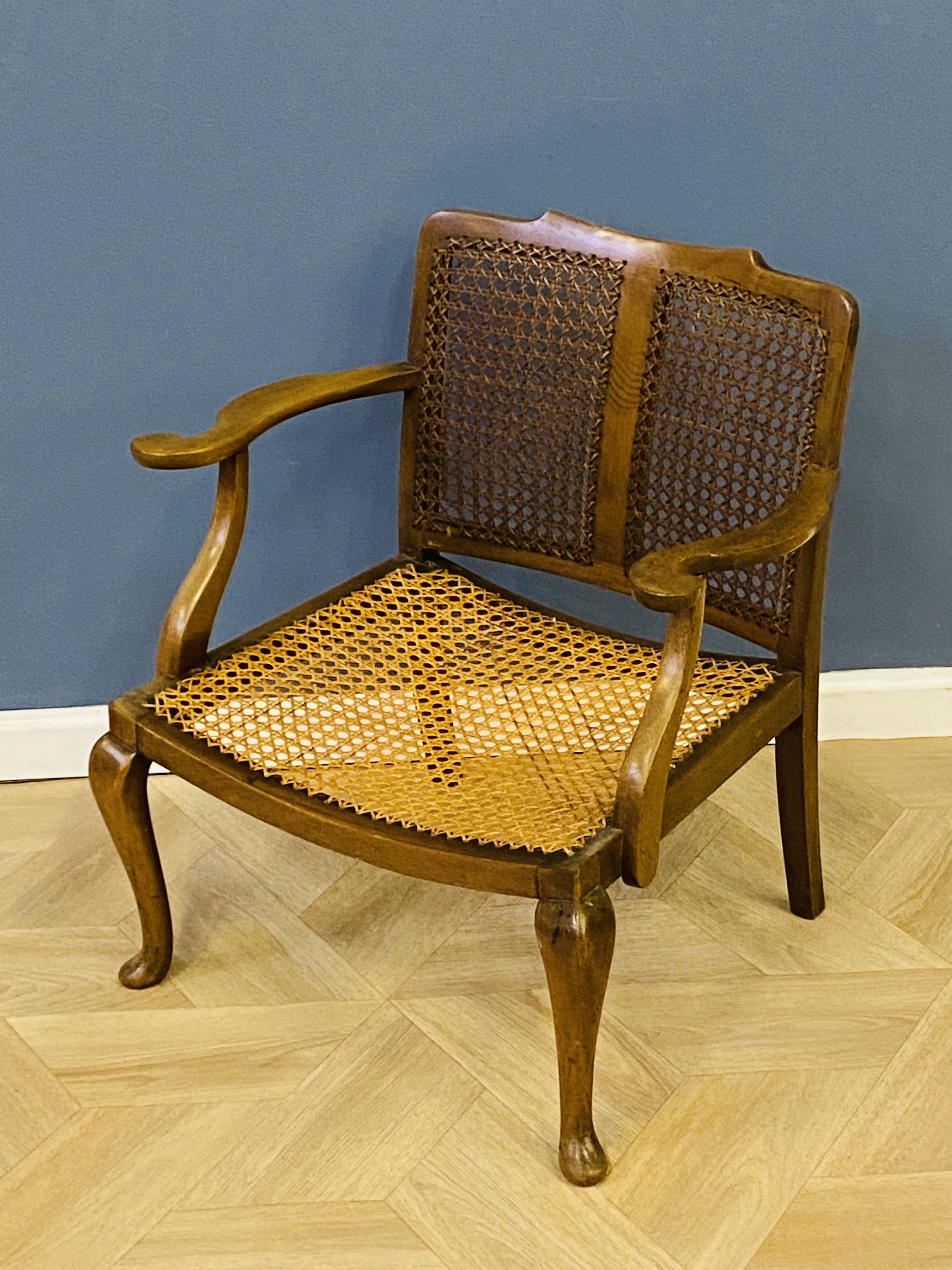 1930's mahogany bergere child's elbow chair - Image 3 of 5