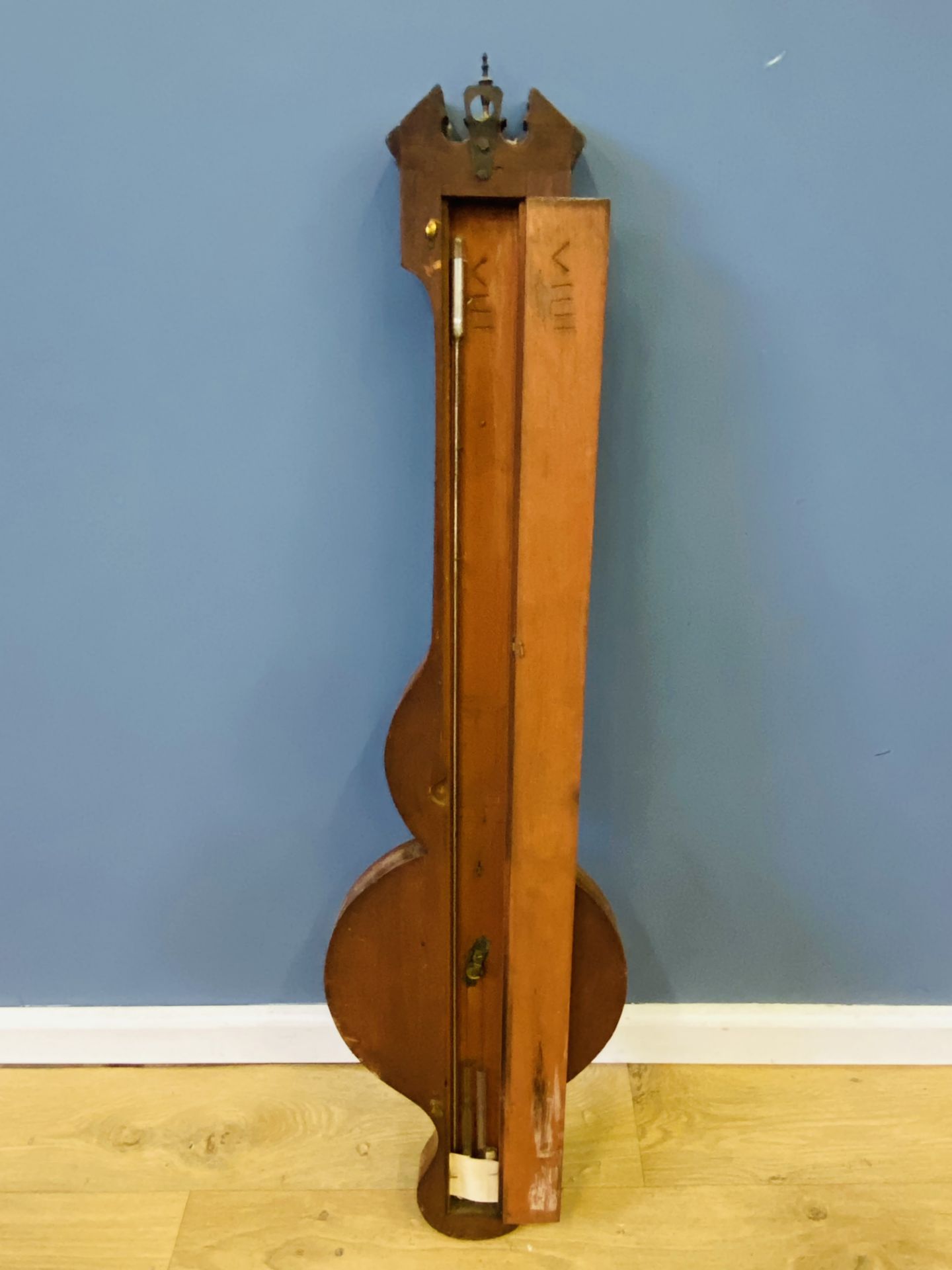 19th century wheel barometer and thermometer - Image 2 of 7