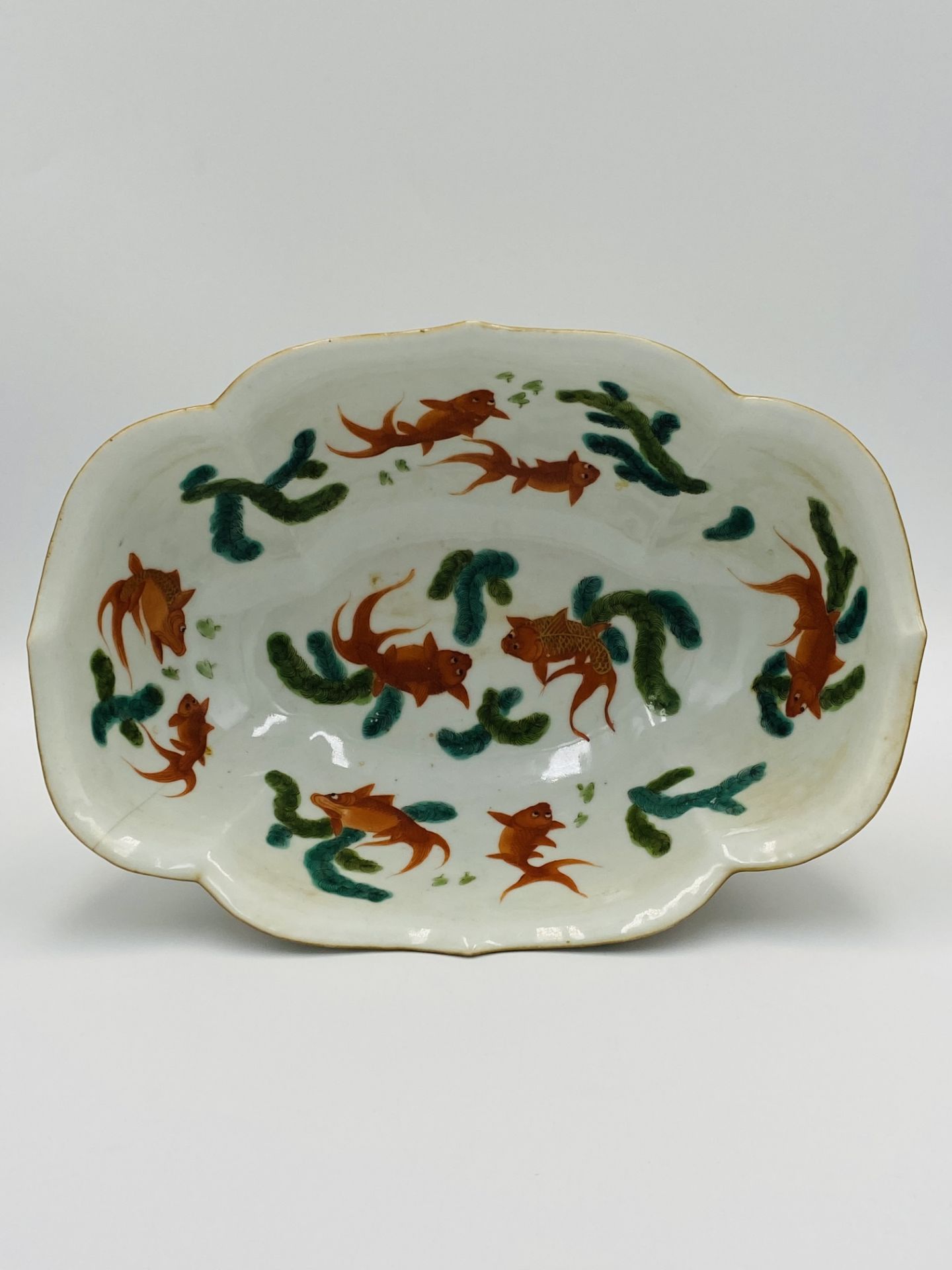 Chinese famille verte goldfish bowl - Bild 2 aus 7