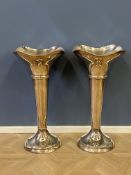 Large pair of silvered vases retailed by Thomas Goode