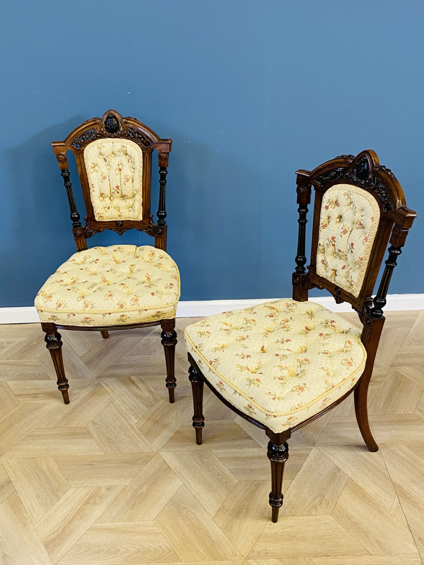 Set of six Victorian walnut chairs - Image 6 of 9