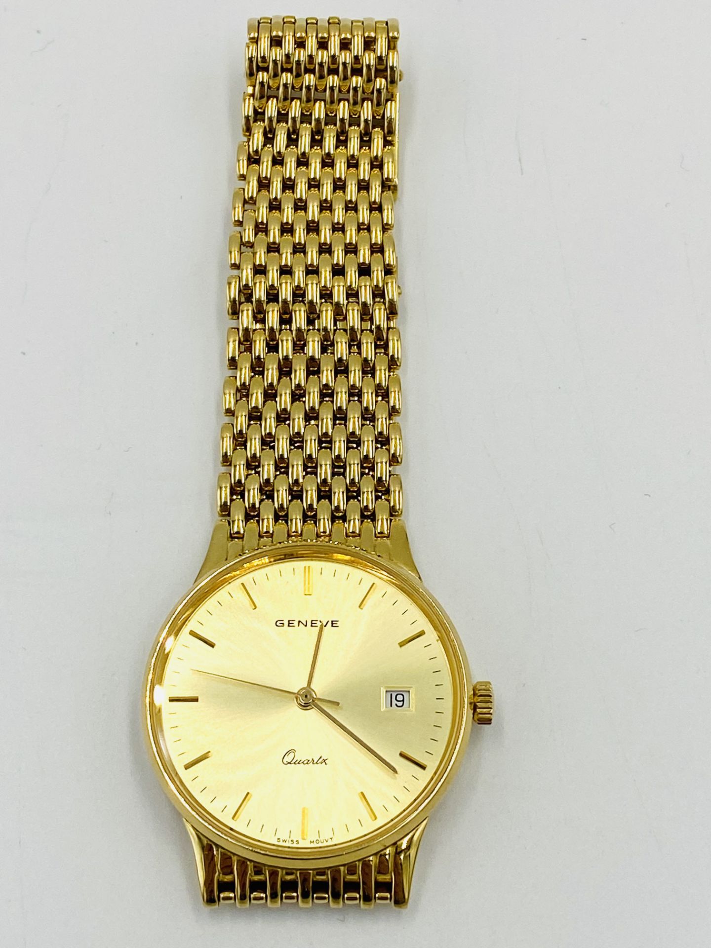18ct gold gents Geneve quartz wristwatch - Image 6 of 6