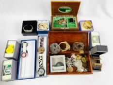 Collection of fashion watches and costume jewellery
