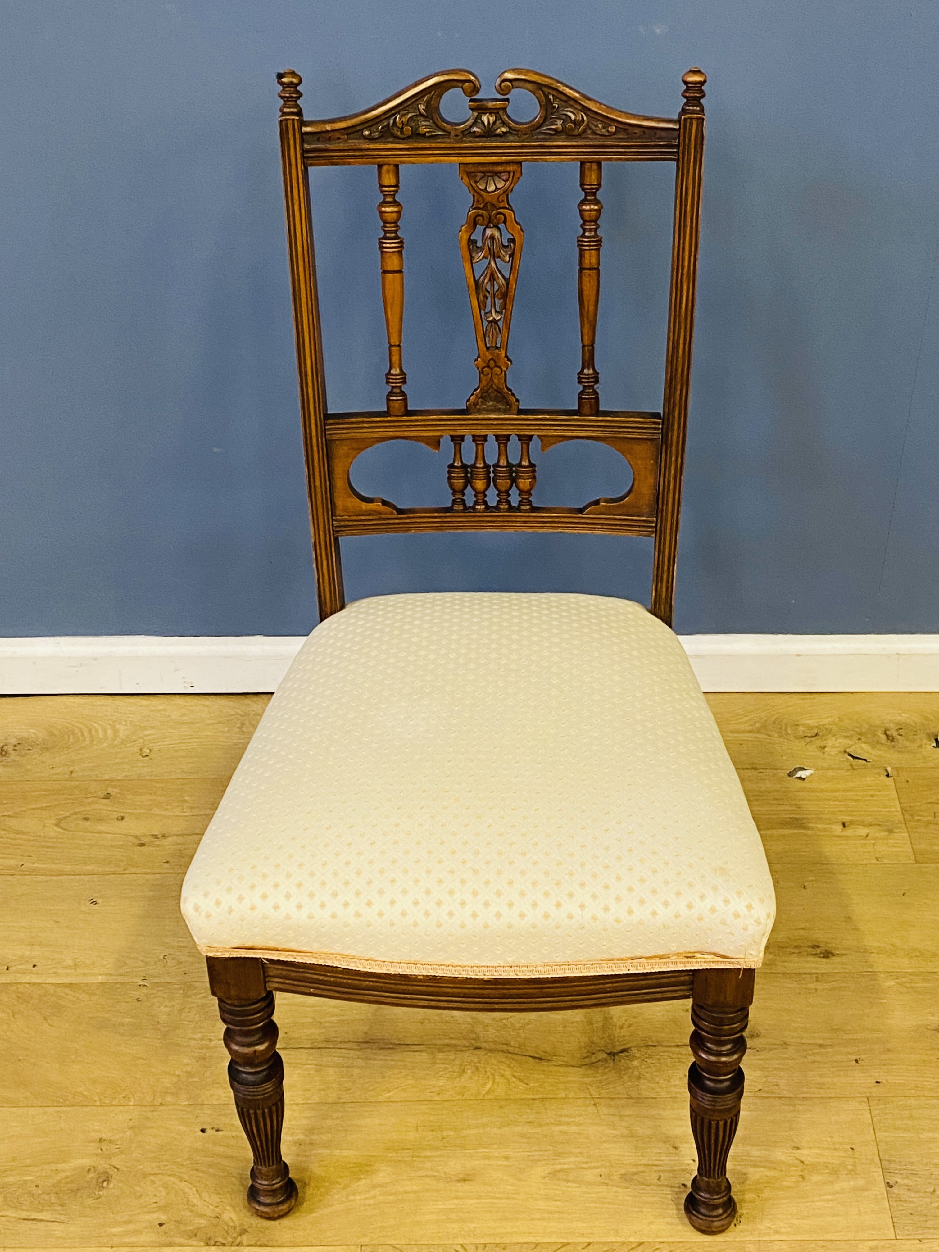 Edwardian carved walnut nursing chair