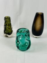 Three Whitefriars vases