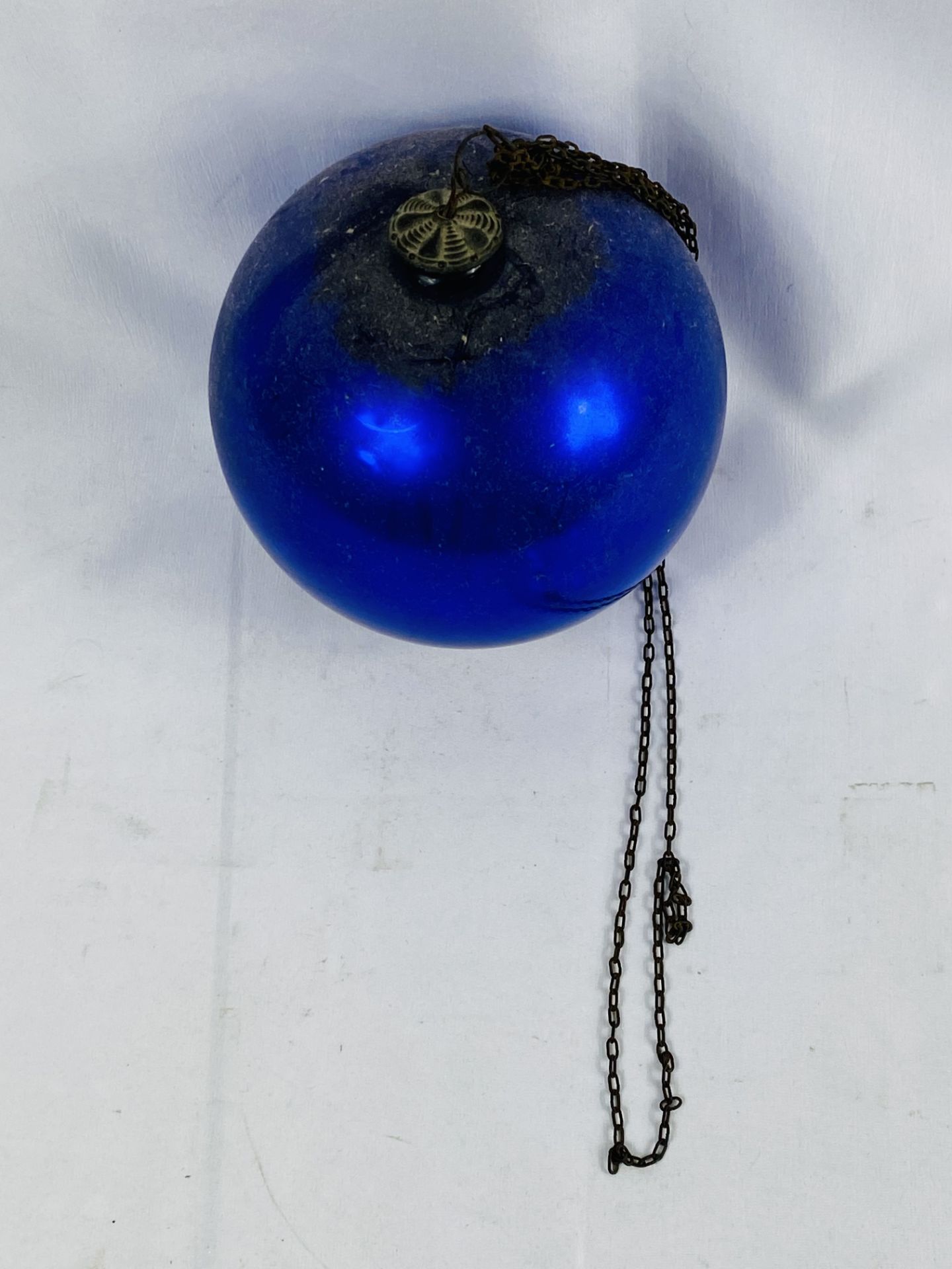 Blue mirrored glass witches ball - Bild 5 aus 6
