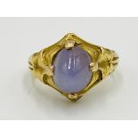 French gold star sapphire ring