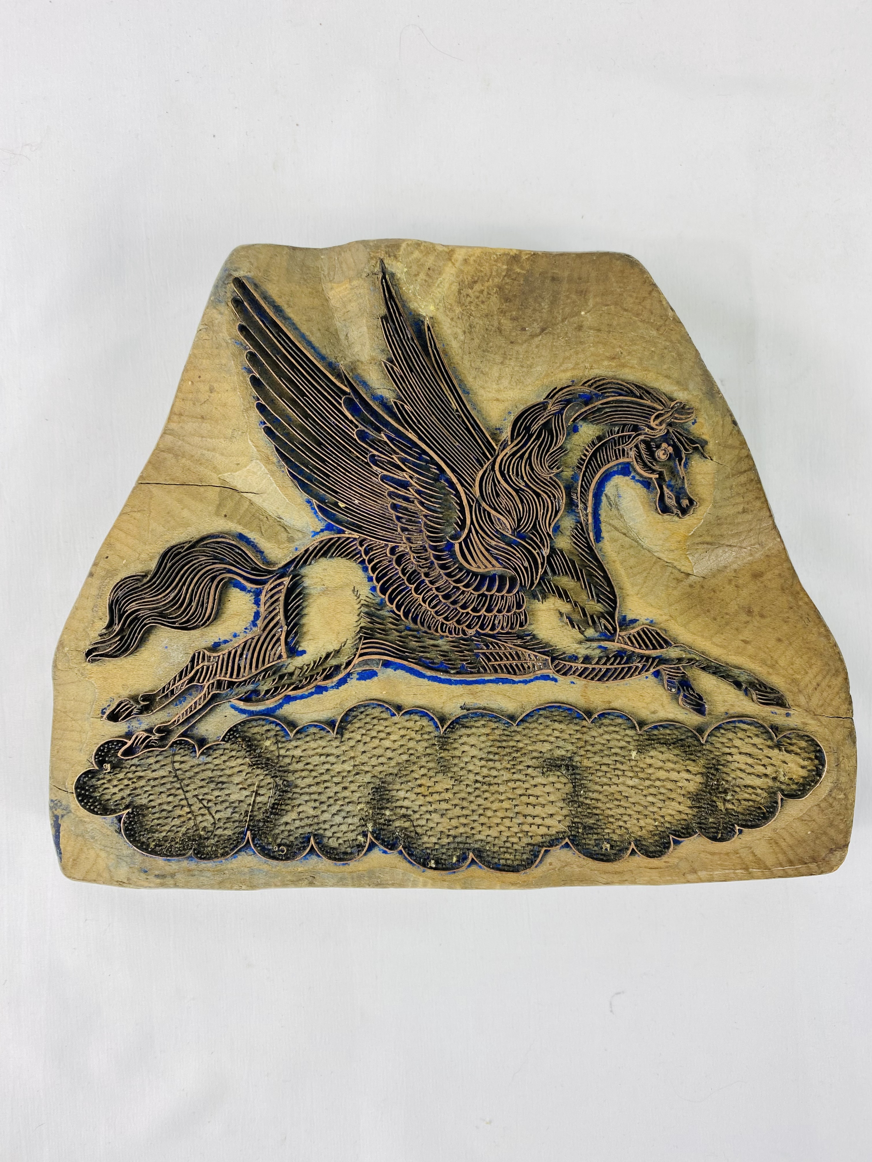 Four late 18th / early 19th century wood printing blocks - Image 6 of 7