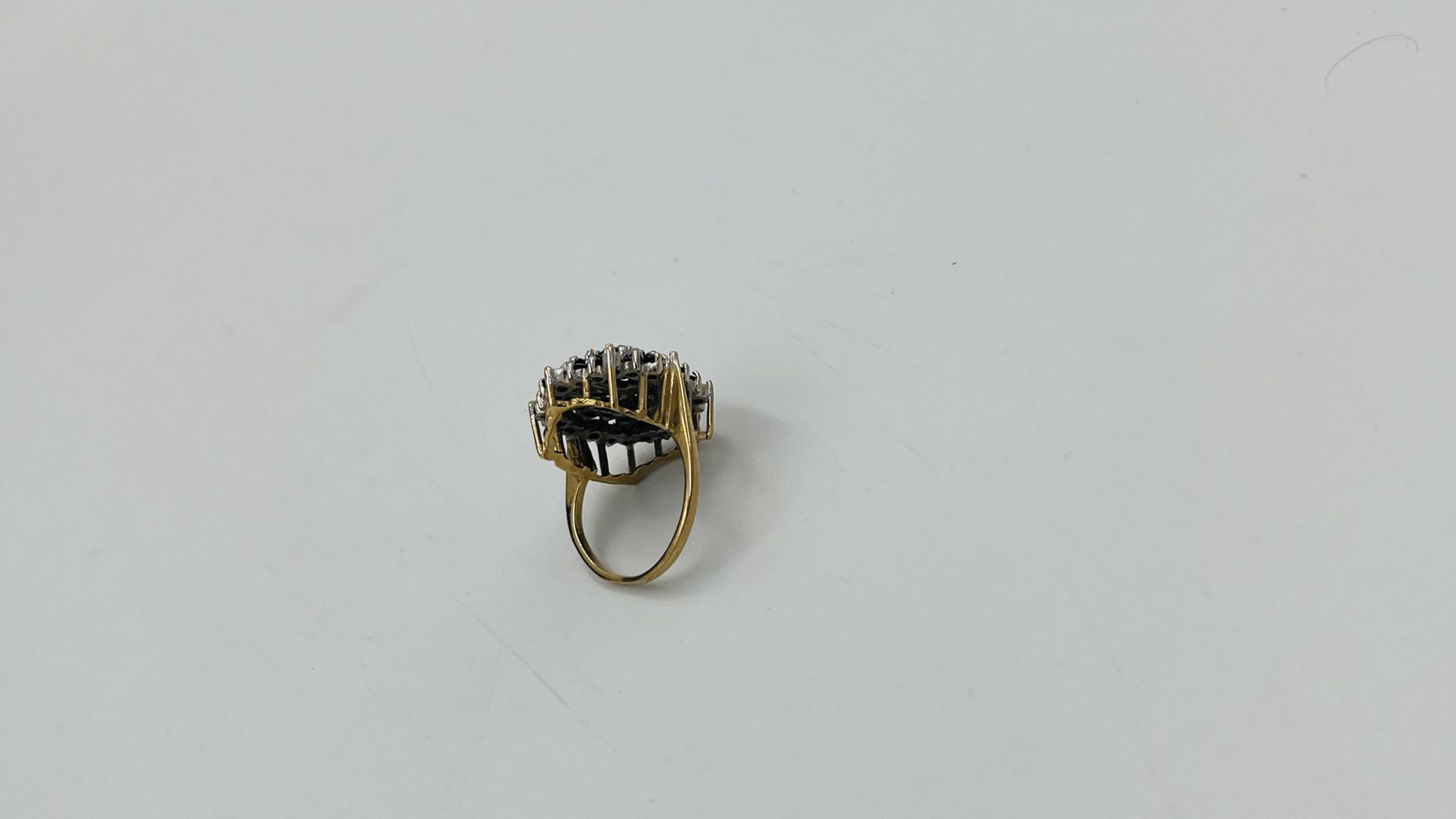 9ct gold, sapphire and diamond cocktail ring with matching earrings - Image 4 of 5
