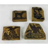 Four late 18th / early 19th century wood printing blocks