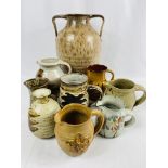 Quantity of studio pottery