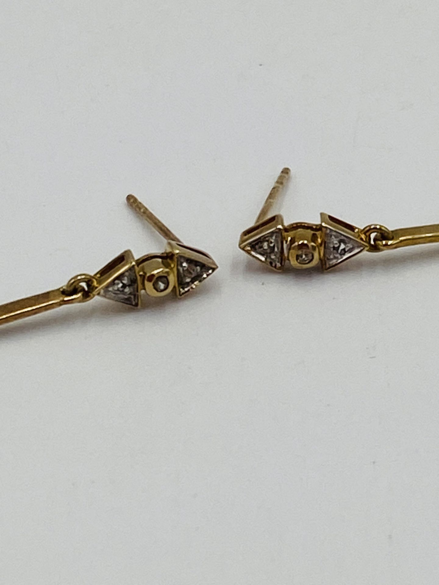 Pair of 9ct gold earrings - Bild 6 aus 6