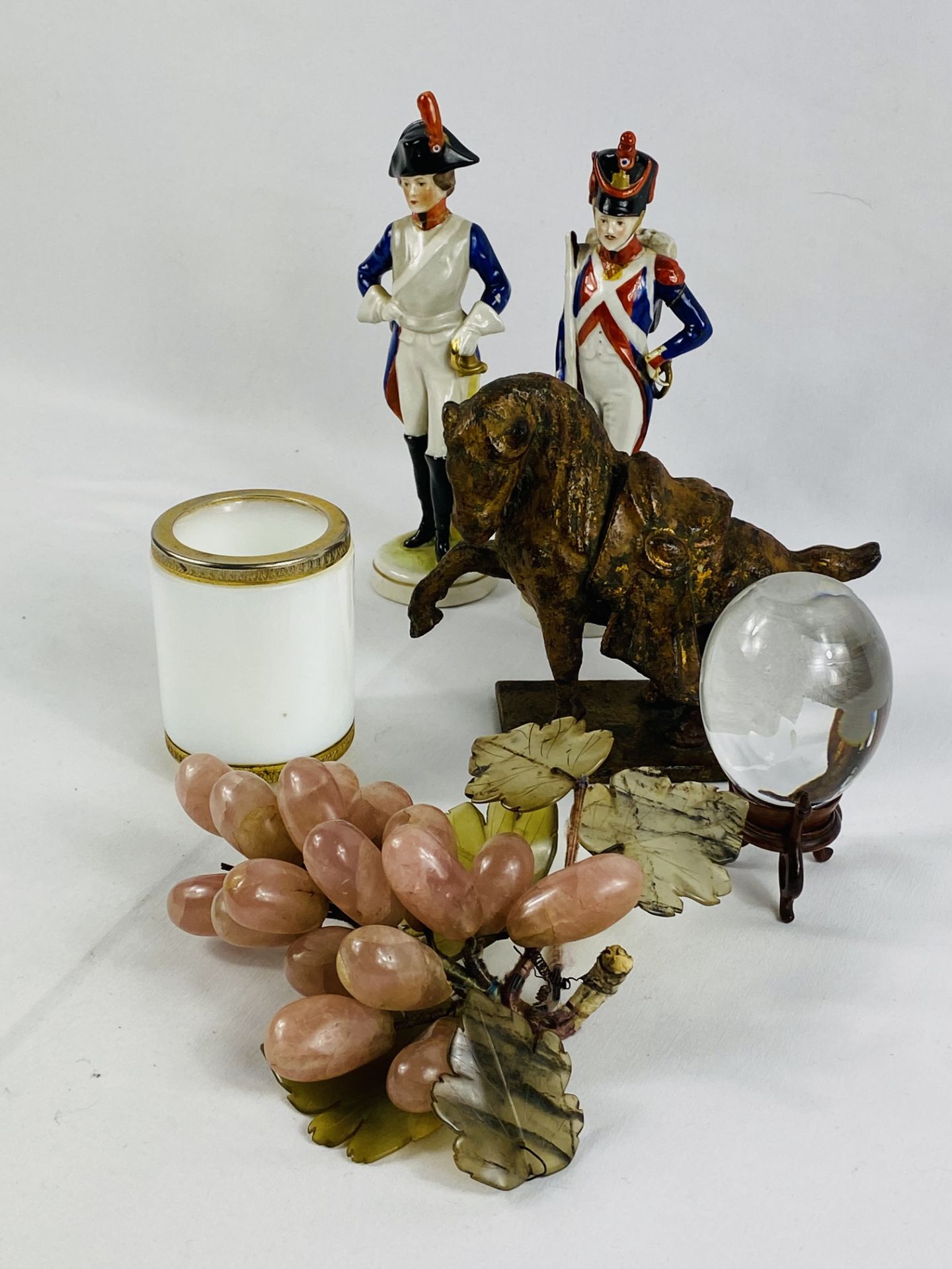 Two Continental porcelain figurines and other items - Image 3 of 4