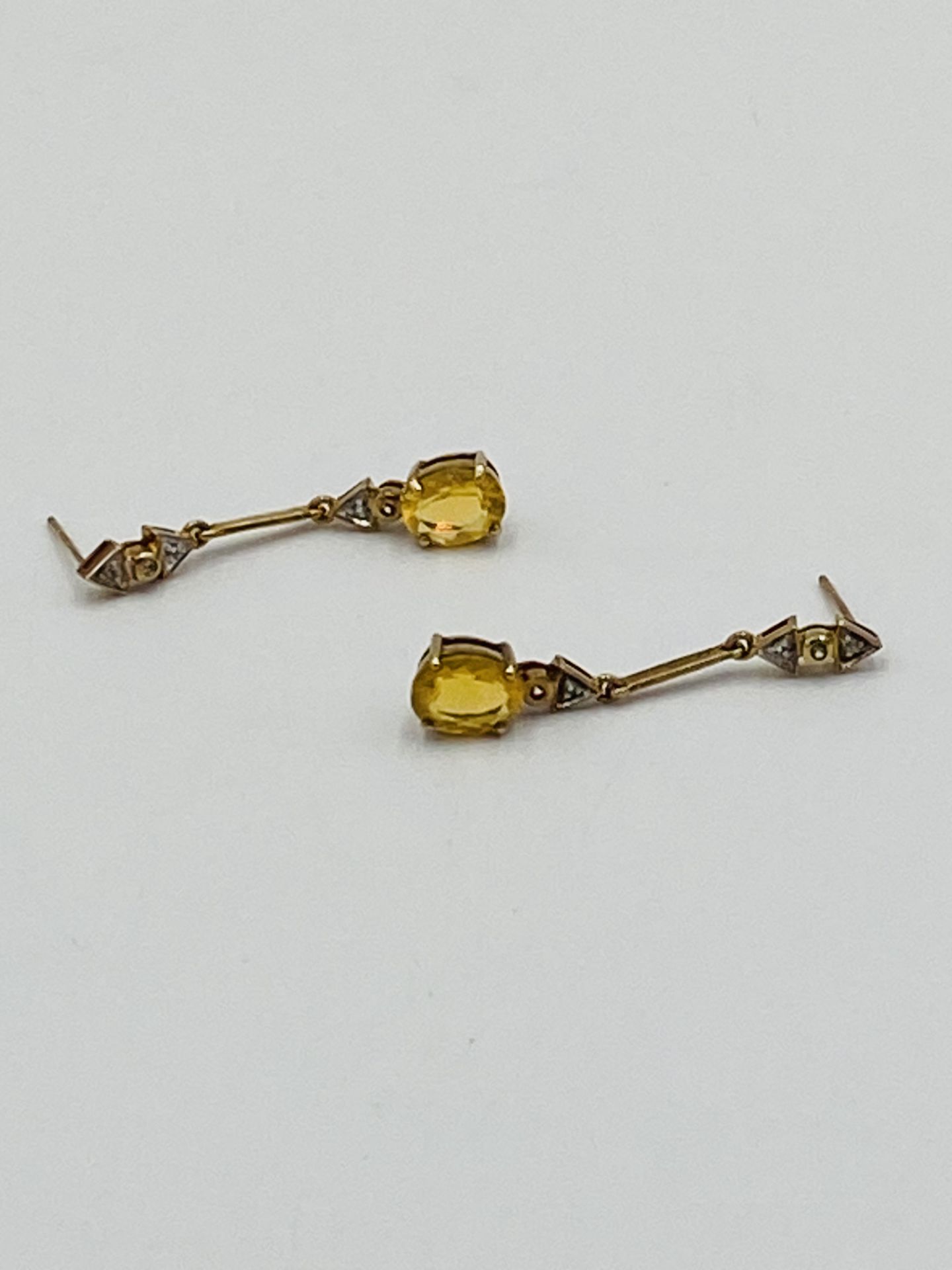 Pair of 9ct gold earrings - Bild 3 aus 6