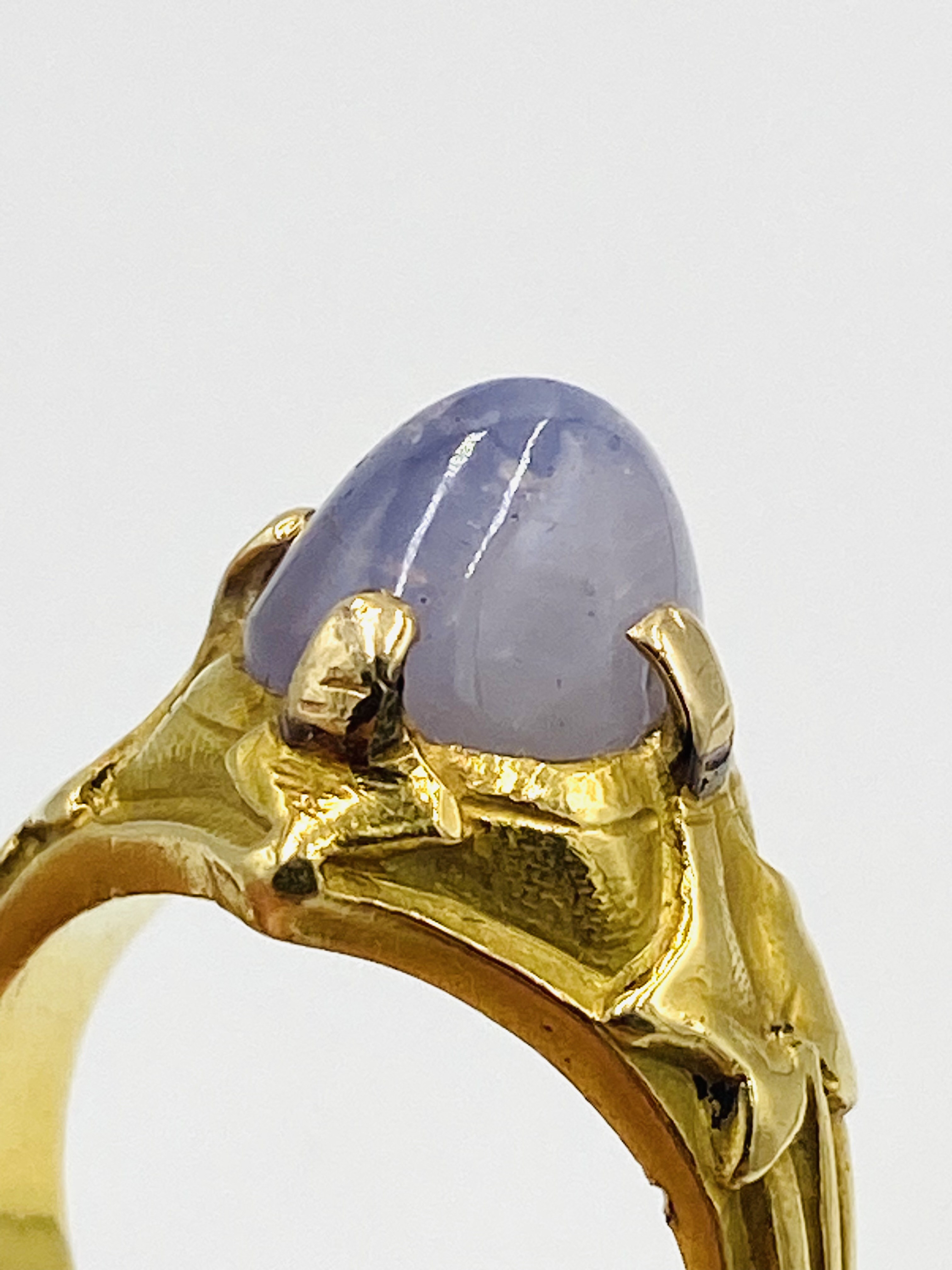 French gold star sapphire ring - Image 3 of 4