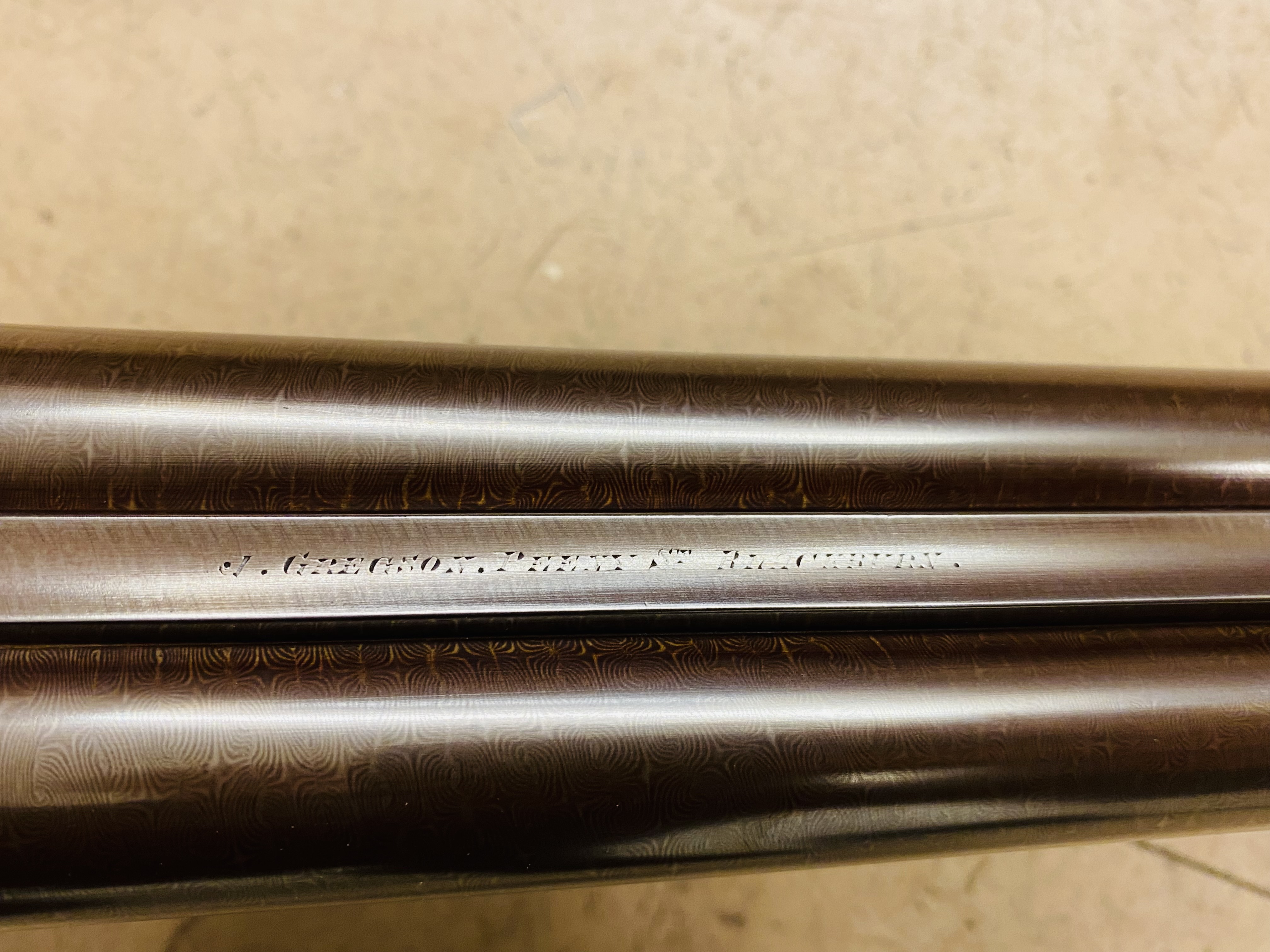 Gregson 12 bore side by side shotgun with 'Damascus' barrels. - Image 3 of 5