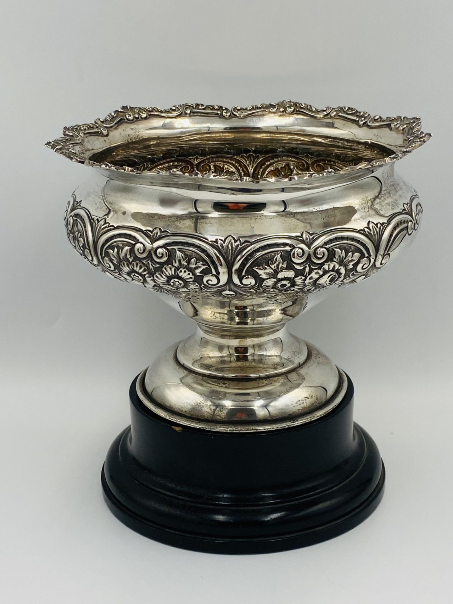 Silver bowl with repousse decoration