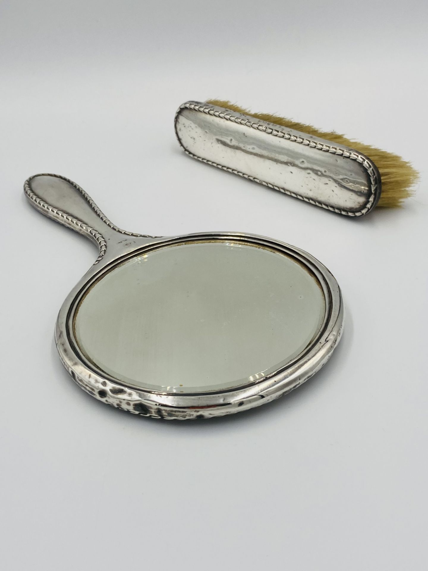 Silver backed dressing table mirror and brush - Image 4 of 6