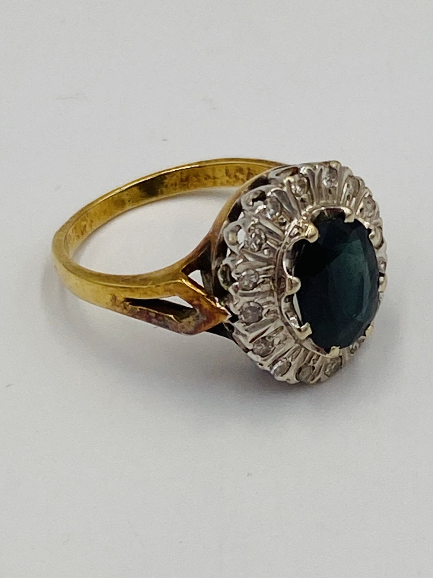 18ct gold, sapphire and diamond ring - Image 2 of 5