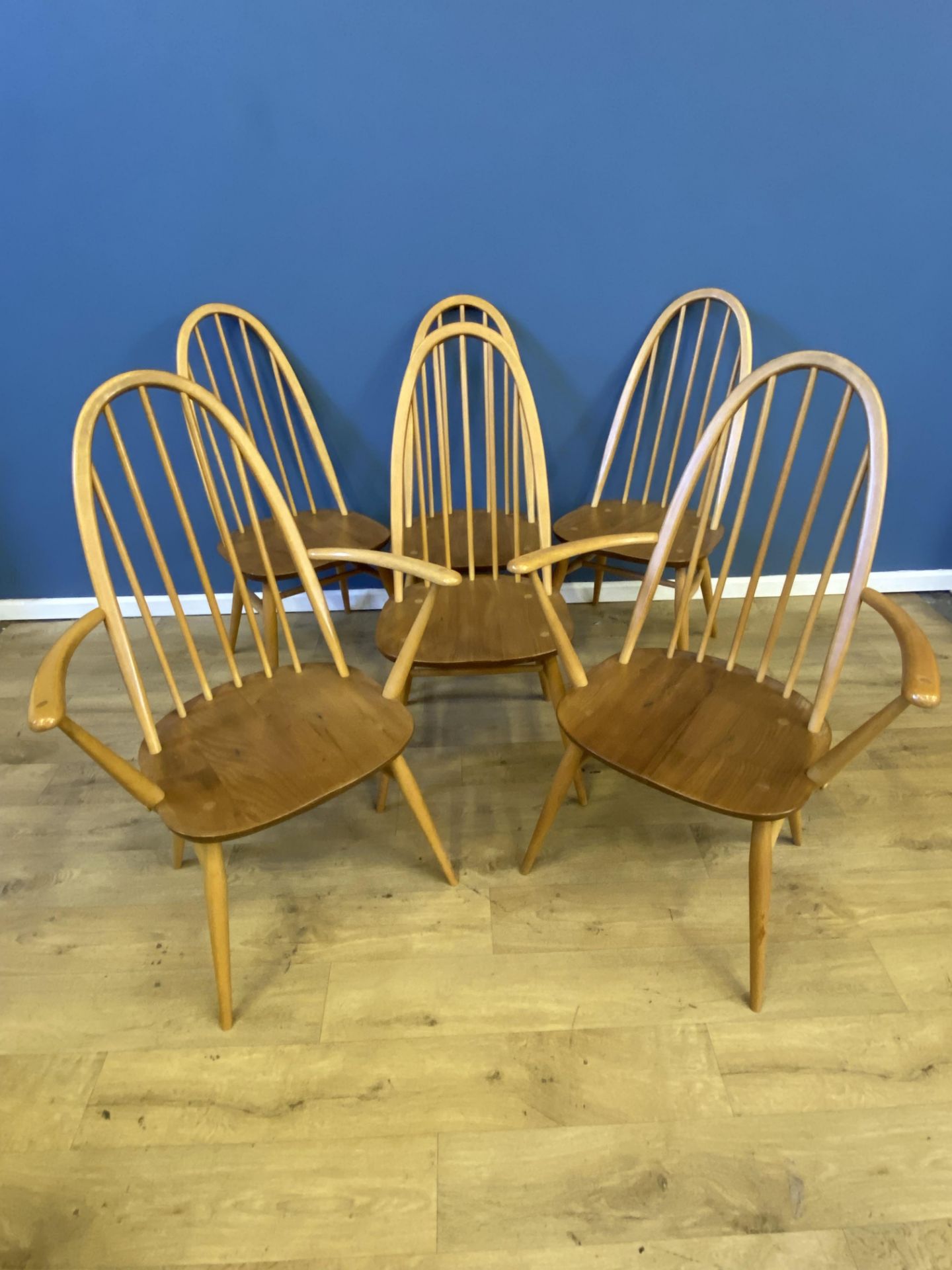 Set of six Ercol dining chairs - Image 3 of 9