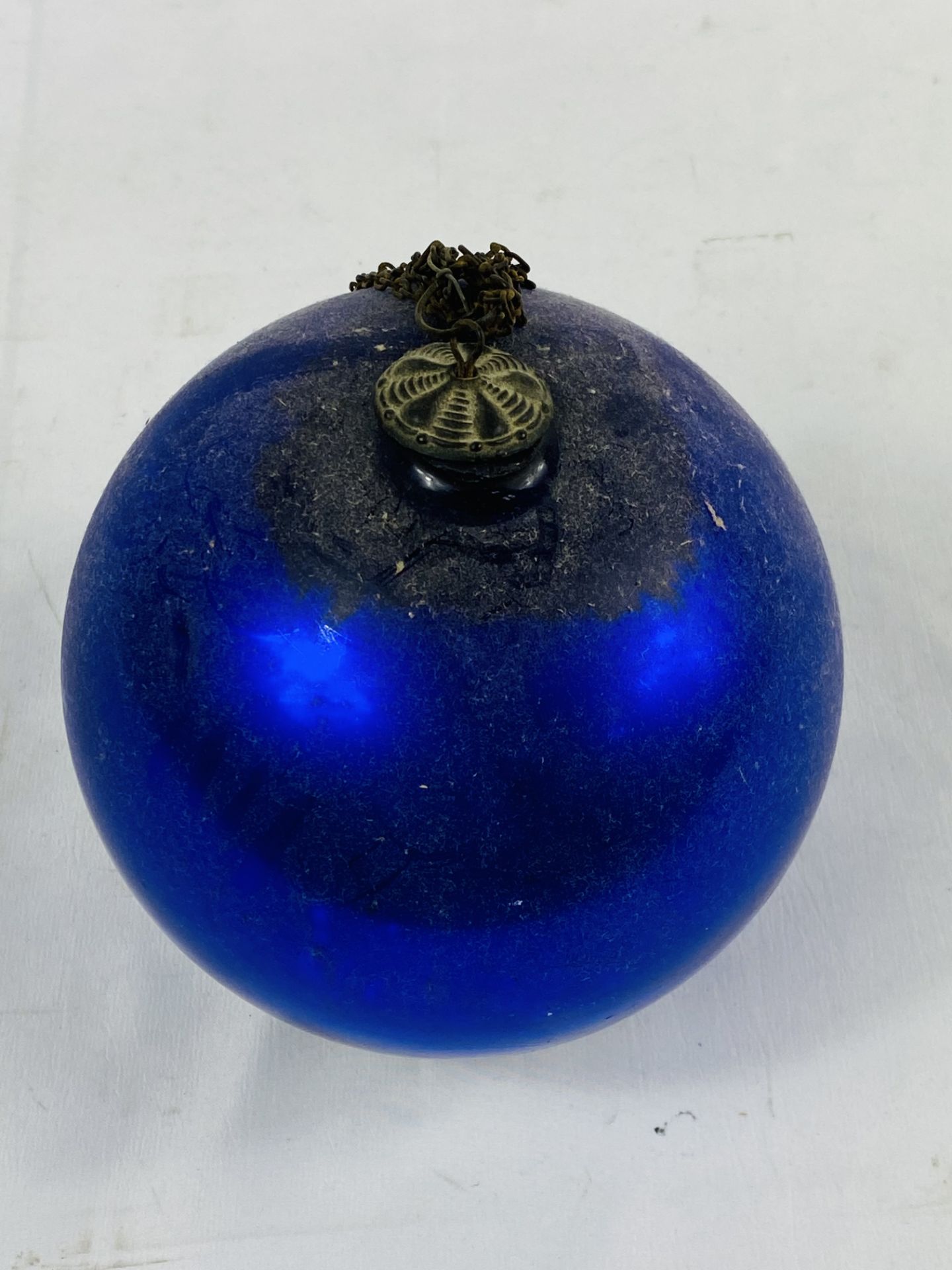 Blue mirrored glass witches ball - Bild 3 aus 6