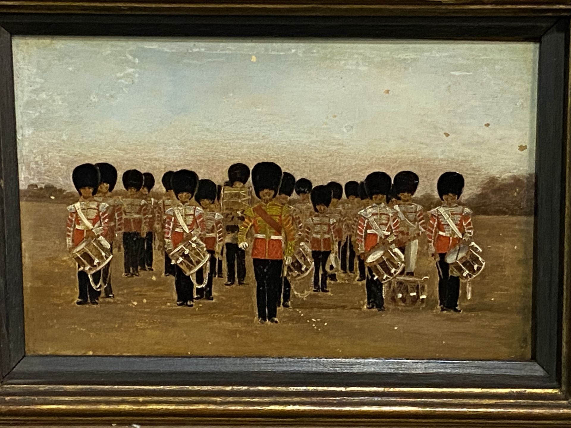 Two framed oil on panels of the Band of the Guards - Image 2 of 5