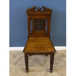 Edwardian oak hall chair