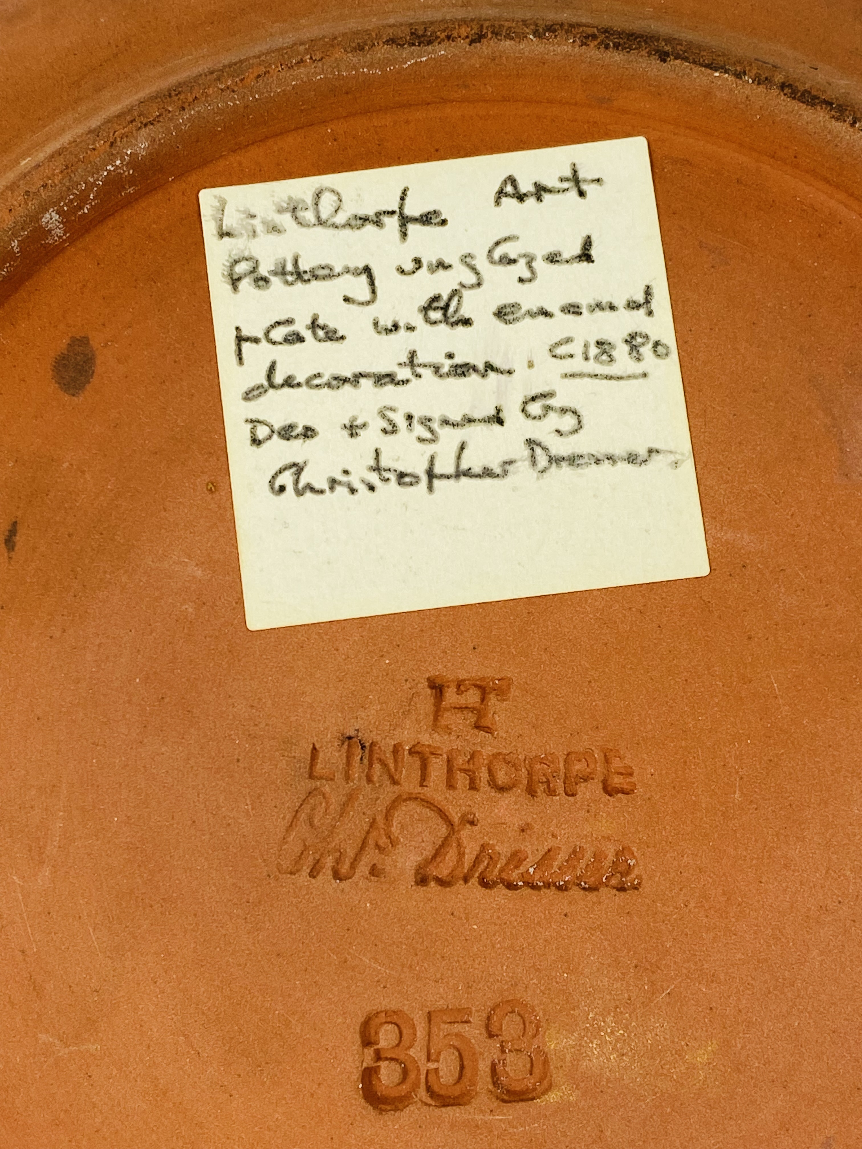 Christopher Dresser for Linthorpe Pottery bowl - Image 3 of 4