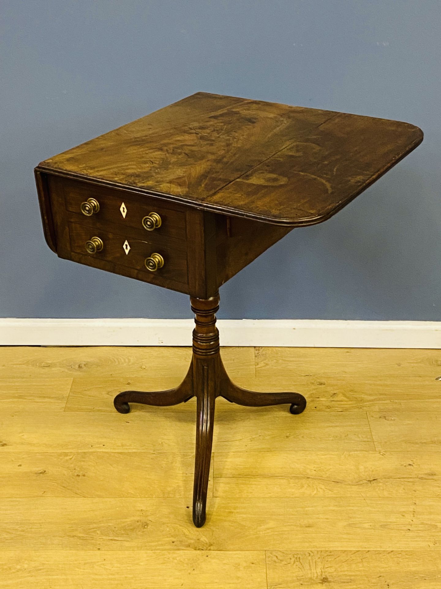 19th century mahogany work table - Image 3 of 8
