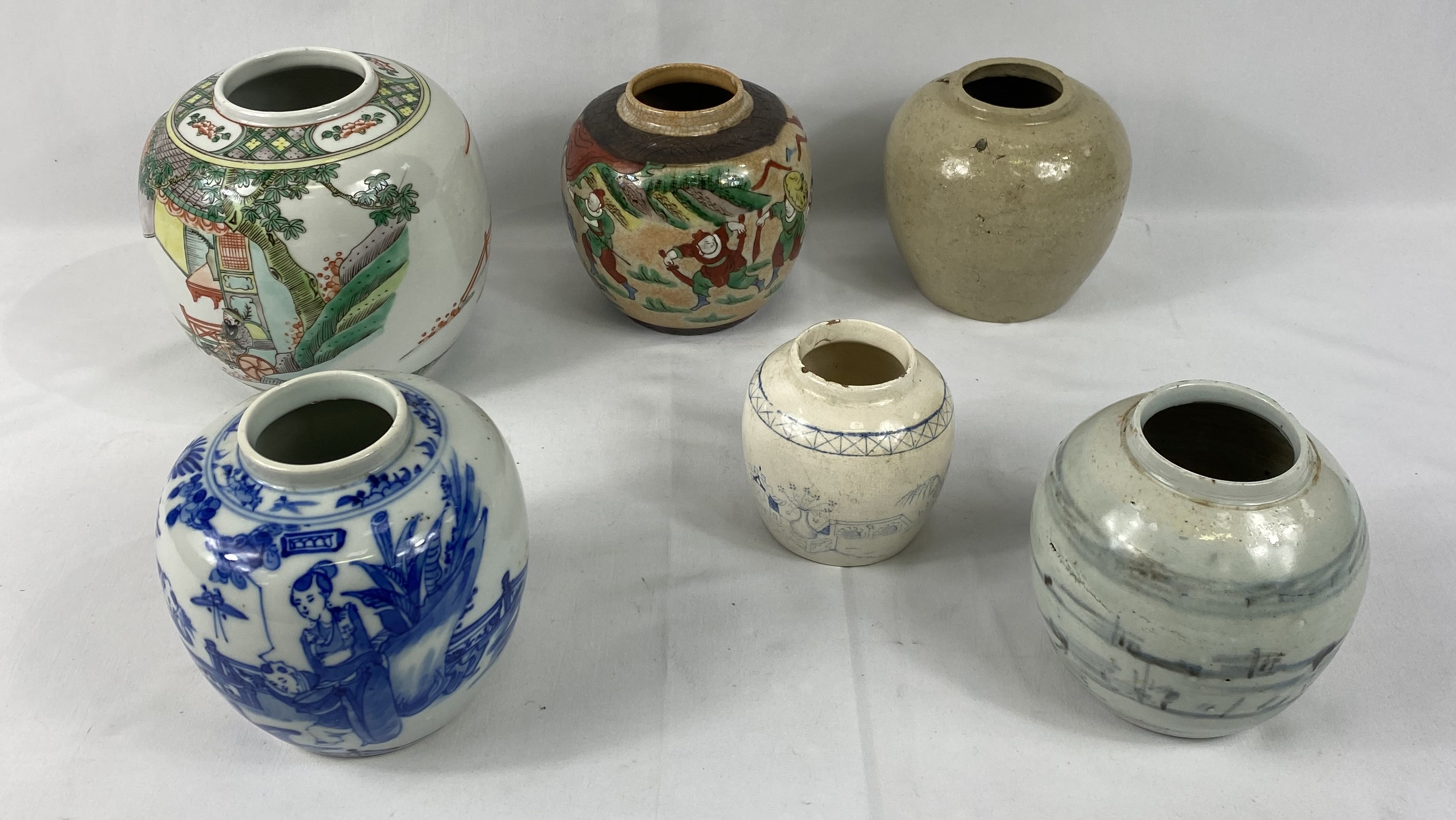 Six ginger jars