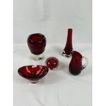 Five items of Whitefriars glass