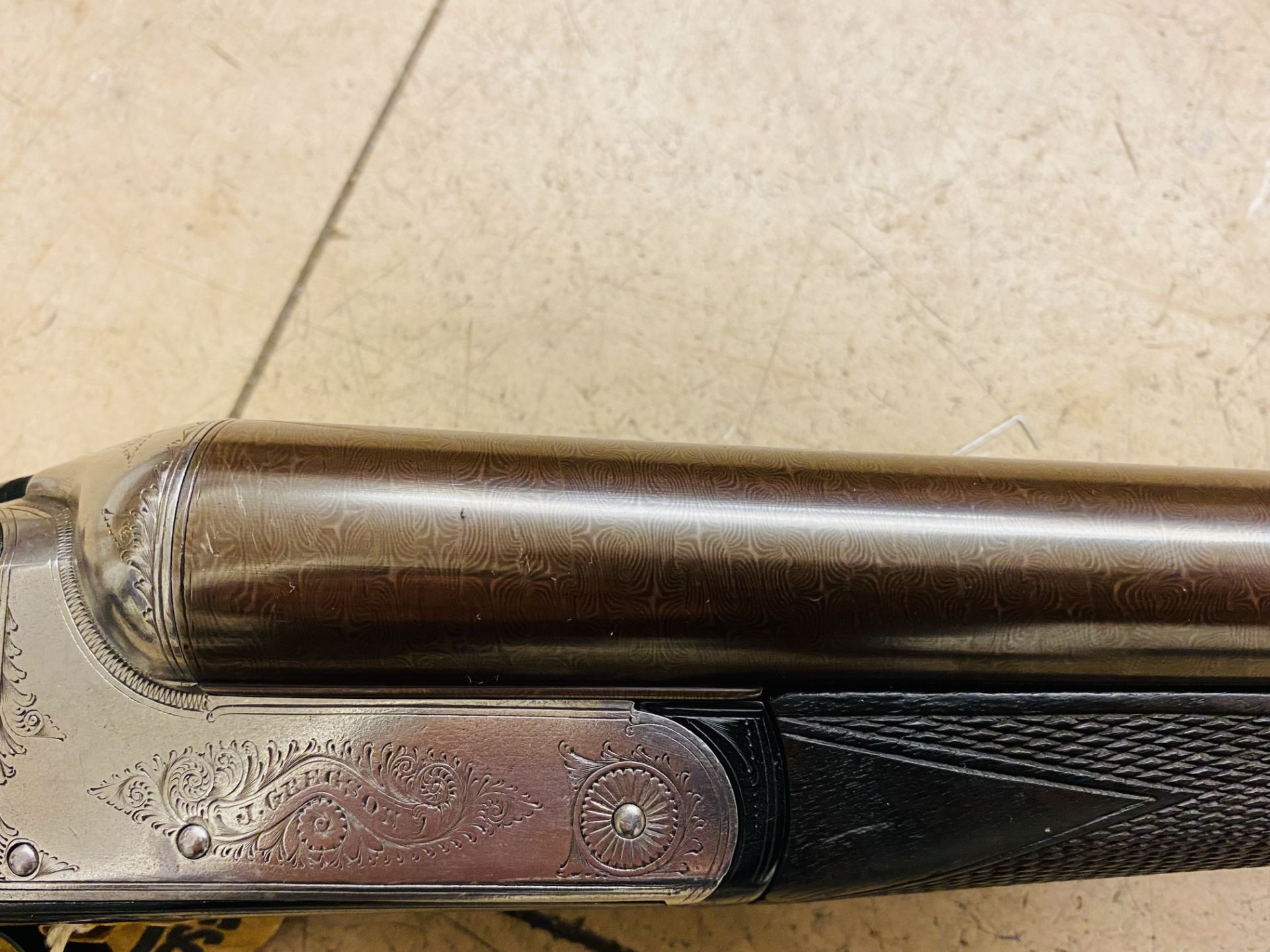 Gregson 12 bore side by side shotgun with 'Damascus' barrels. - Image 4 of 5