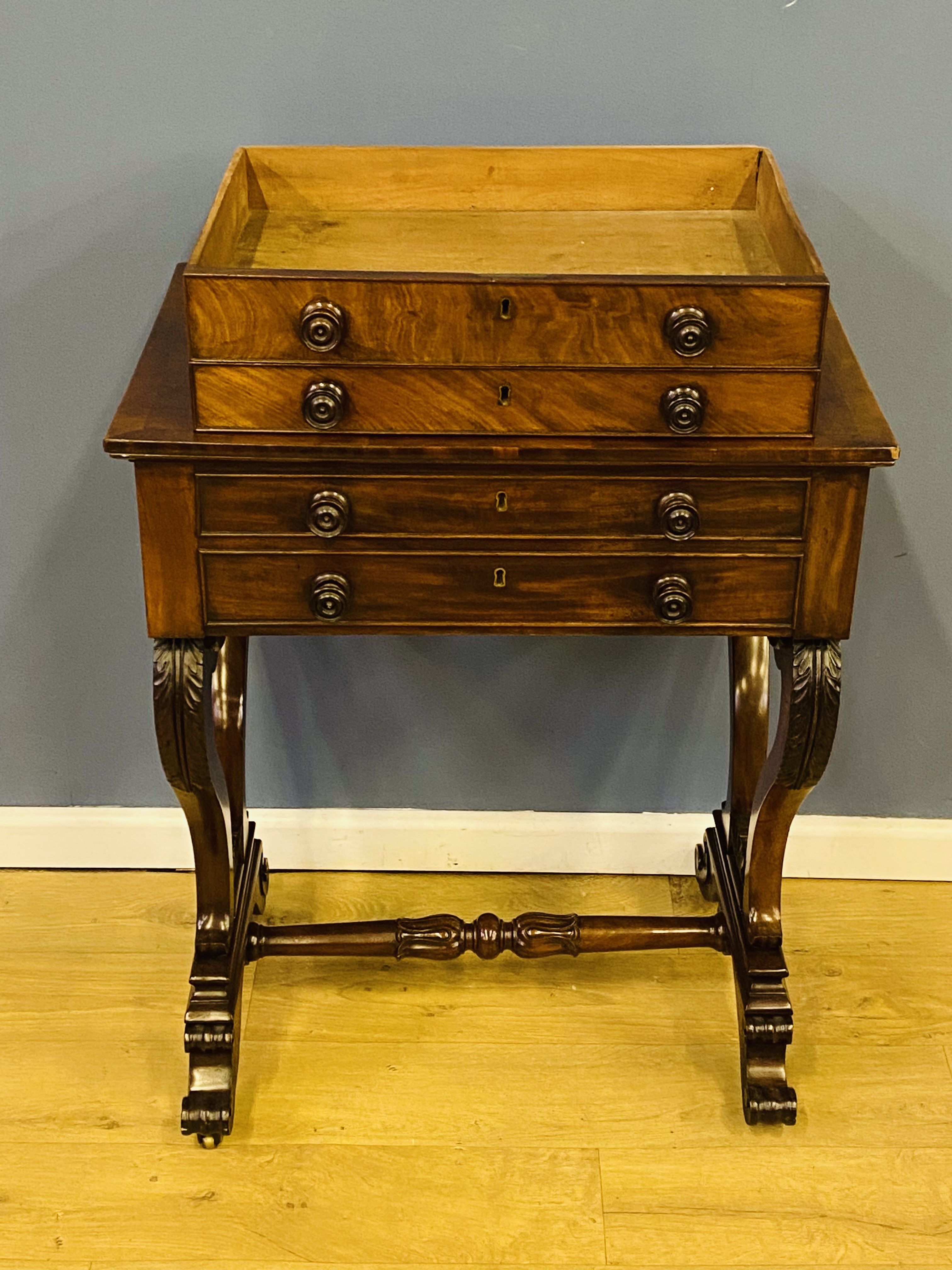 19th century two drawer work table - Image 5 of 6