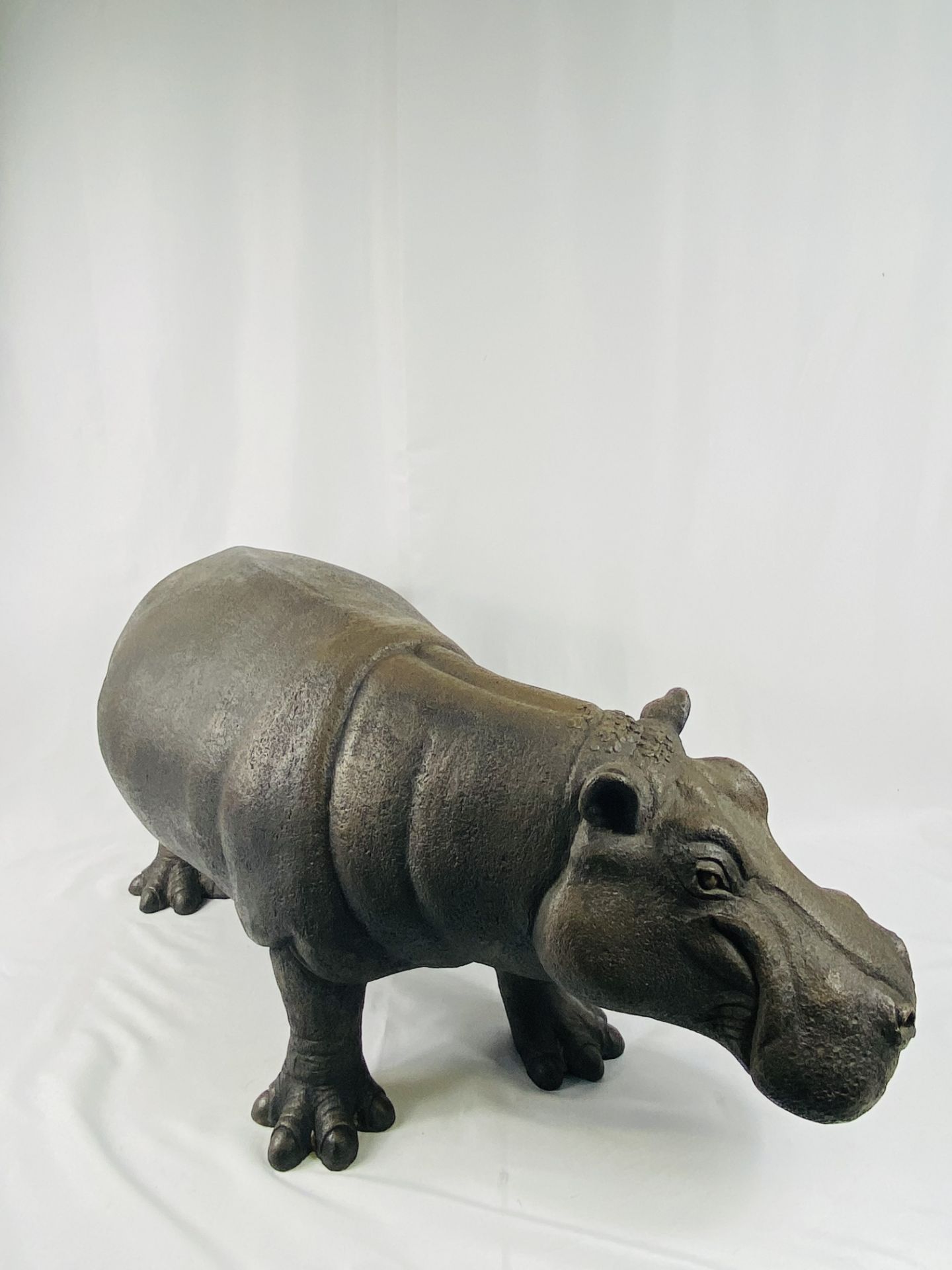 Large decorative resin hippo together with other resin animals - Image 3 of 8