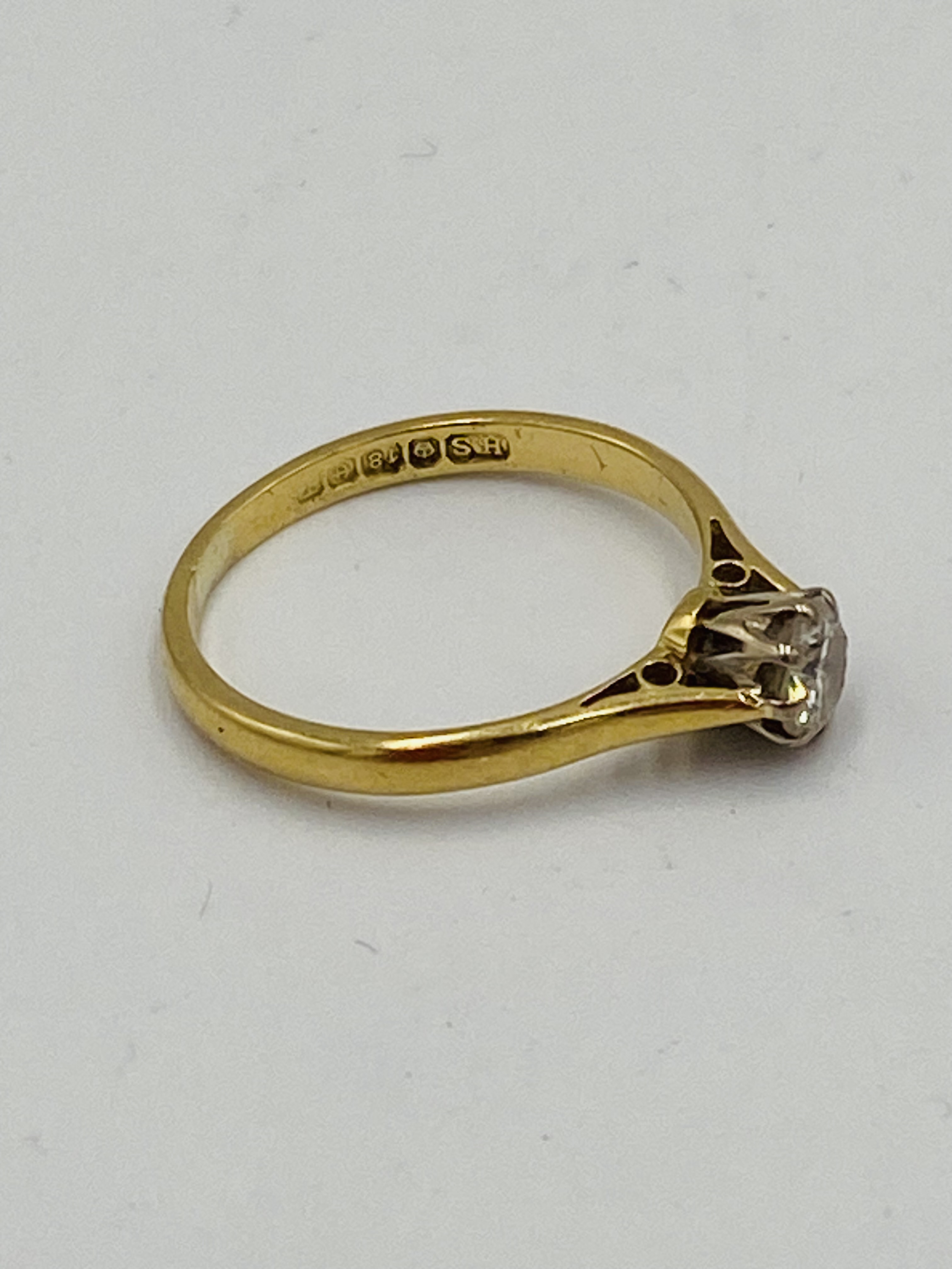 18ct gold solitaire ring - Bild 4 aus 6