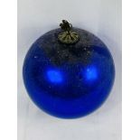Blue mirrored glass witches ball