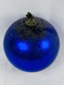Blue mirrored glass witches ball