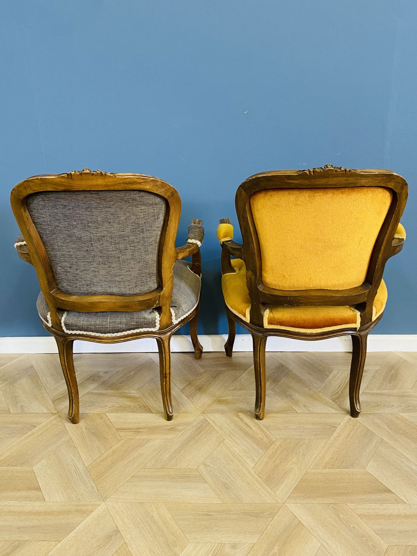 Pair of French style elbow chairs - Image 5 of 8