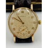 Gentlemans Longines 17 jewel manual wind wristwatch, in 9ct gold case